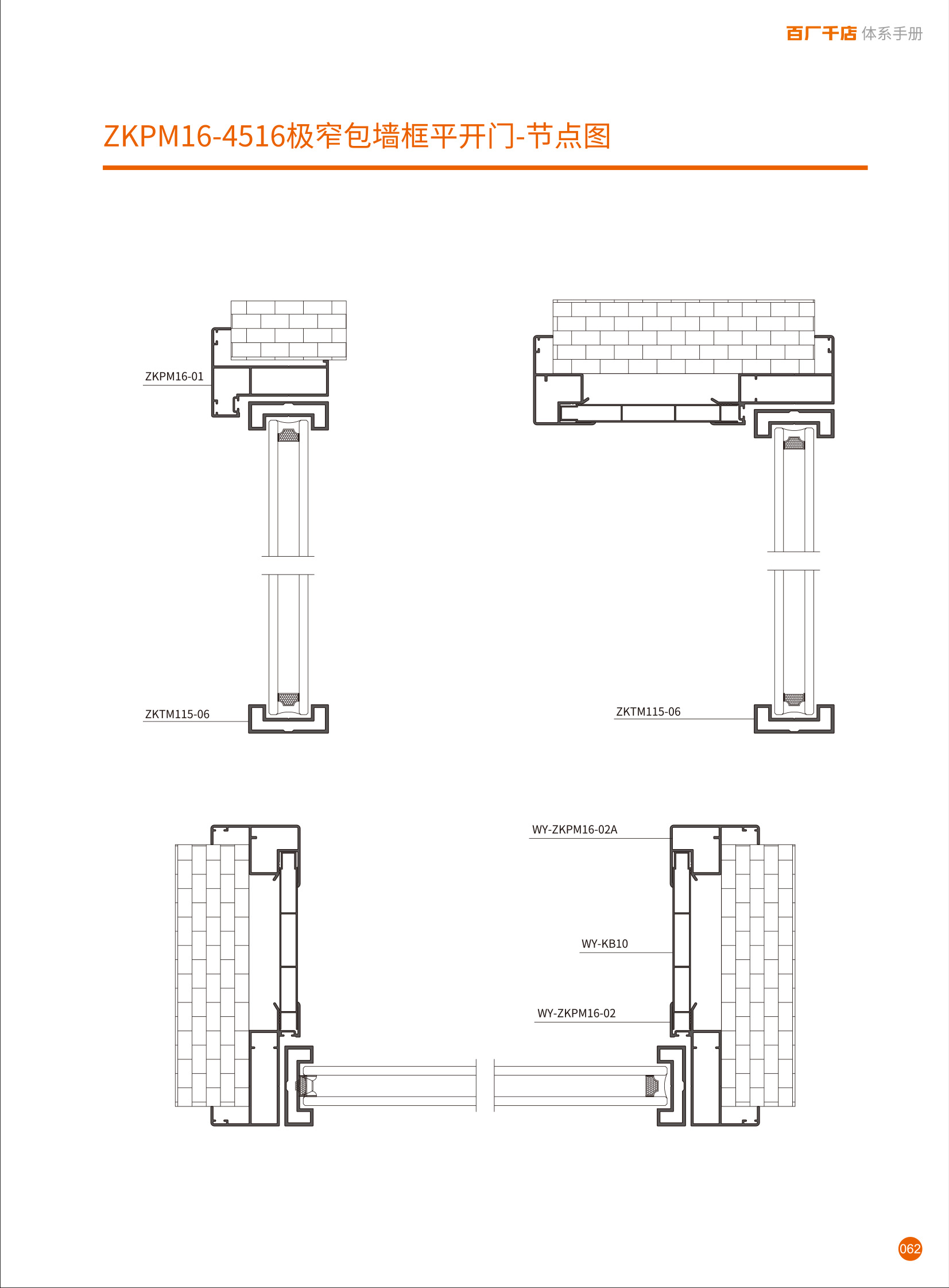 Zkpm16-4516 Extremely narrow envelope frame flat door